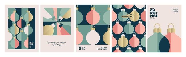 Merry Christmas and Happy New Year Greeting Cards. illustration concepts for background, greeting card, party invitation card, website banner, social media banner, marketing material. vector