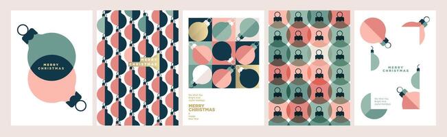 Set of illustrations on the theme of Christmas and New Year. concepts for greeting card, party invitation card, website banner, social media banner, marketing material. vector