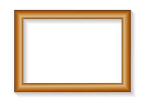 Elegant Rectangular Wooden Picture Frame with Shadow. Illustration Isolated on White Background vector