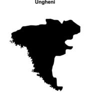 Ungheni district blank outline map vector