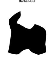 Darhan-Uul province blank outline map vector
