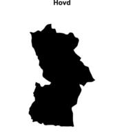 Hovd province blank outline map vector