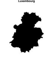 Luxembourg district blank outline map vector