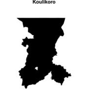 Koulikoro region blank outline map vector