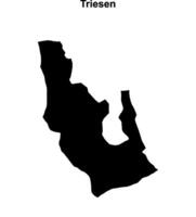 Triesen municipality blank outline map vector