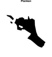 Planken municipality blank outline map vector
