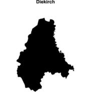 Diekirch district blank outline map vector