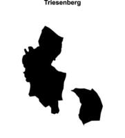 Triesenberg municipality blank outline map vector