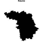 Kauno county blank outline map vector