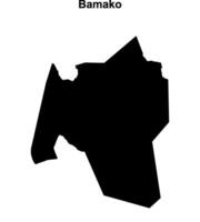 Bamako region blank outline map vector