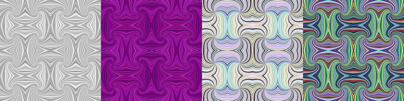 Abstract seamless curved stripe pattern set vector