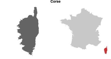 Corse region blank outline map set vector