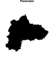 Panevezio county blank outline map vector