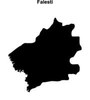 Falesti district blank outline map vector