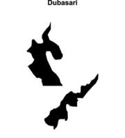 Dubasari district blank outline map vector