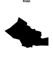Kidal region blank outline map vector