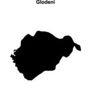 Glodeni district blank outline map vector