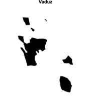 Vaduz municipality blank outline map vector