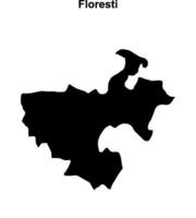 Floresti district blank outline map vector