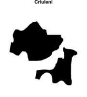 Criuleni district blank outline map vector
