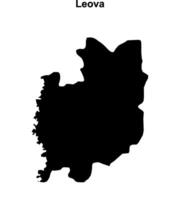 Leova district blank outline map vector