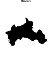 Riscani district blank outline map vector