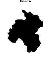 Drochia district blank outline map vector
