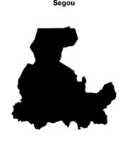 Segou region blank outline map vector