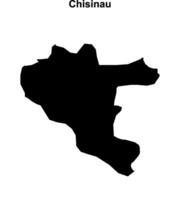 Chisinau district blank outline map vector