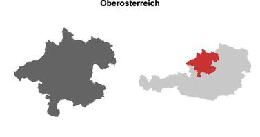 Oberosterreich state blank outline map set vector