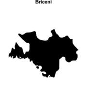 Briceni district blank outline map vector