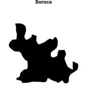 Soroca district blank outline map vector