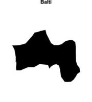 Balti district blank outline map vector