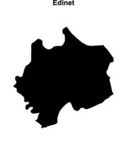 Edinet district blank outline map vector