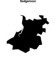Sedgemoor blank outline map vector