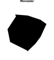 Worcester blank outline map vector