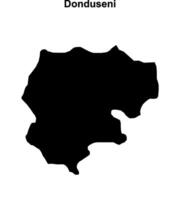 Donduseni district blank outline map vector