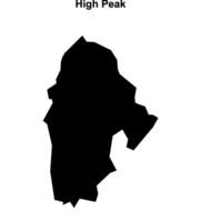 High Peak blank outline map vector