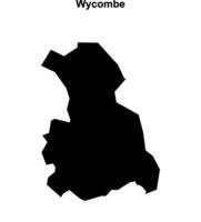 Wycombe blank outline map vector
