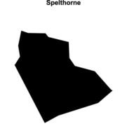 Spelthorne blank outline map vector