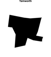 Tamworth blank outline map vector