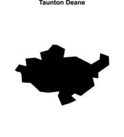 Taunton Deane blank outline map vector