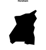 Horsham blank outline map vector