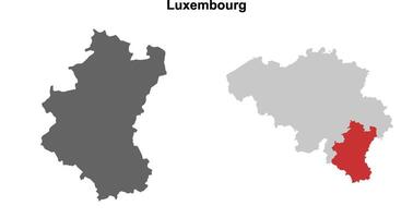 Luxembourg province blank outline map set vector