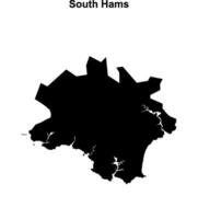 South Hams blank outline map vector