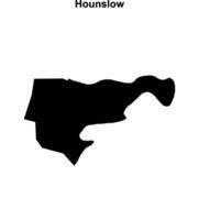 Hounslow blank outline map vector