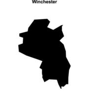 Winchester blank outline map vector