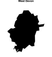 West Devon blank outline map vector