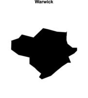 Warwick blank outline map vector