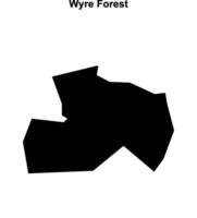 Wyre Forest blank outline map vector